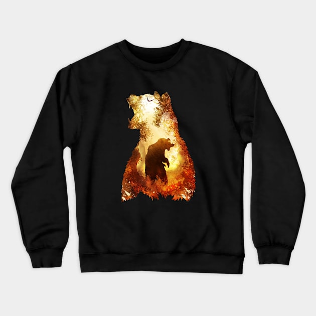 Fiery Bear Crewneck Sweatshirt by DVerissimo